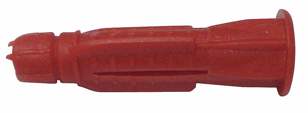 Plug Anchor, Plastic, w/Screw, PK 50
