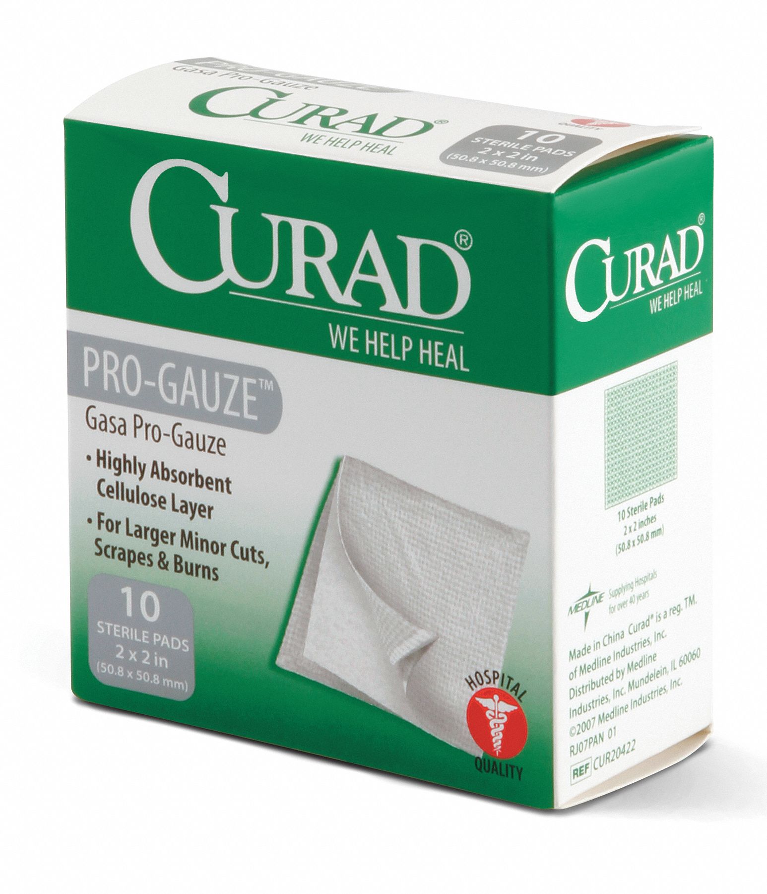 Gauze Pad, 2 In x 2 In, PK 10