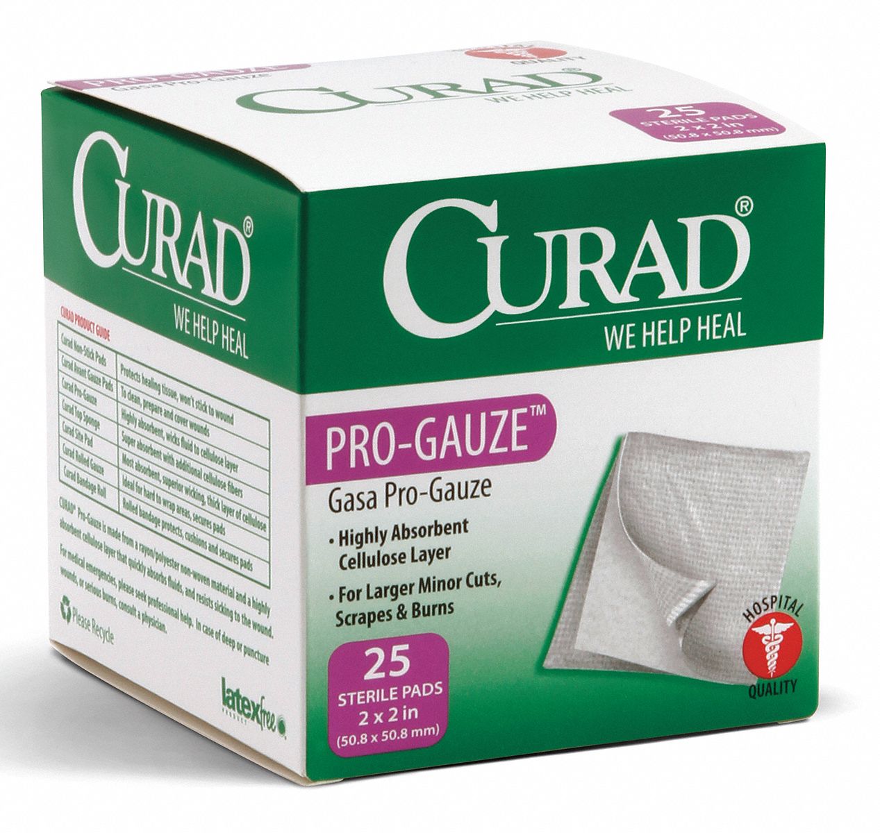Gauze Pad, 2 In x 2 In, PK 25