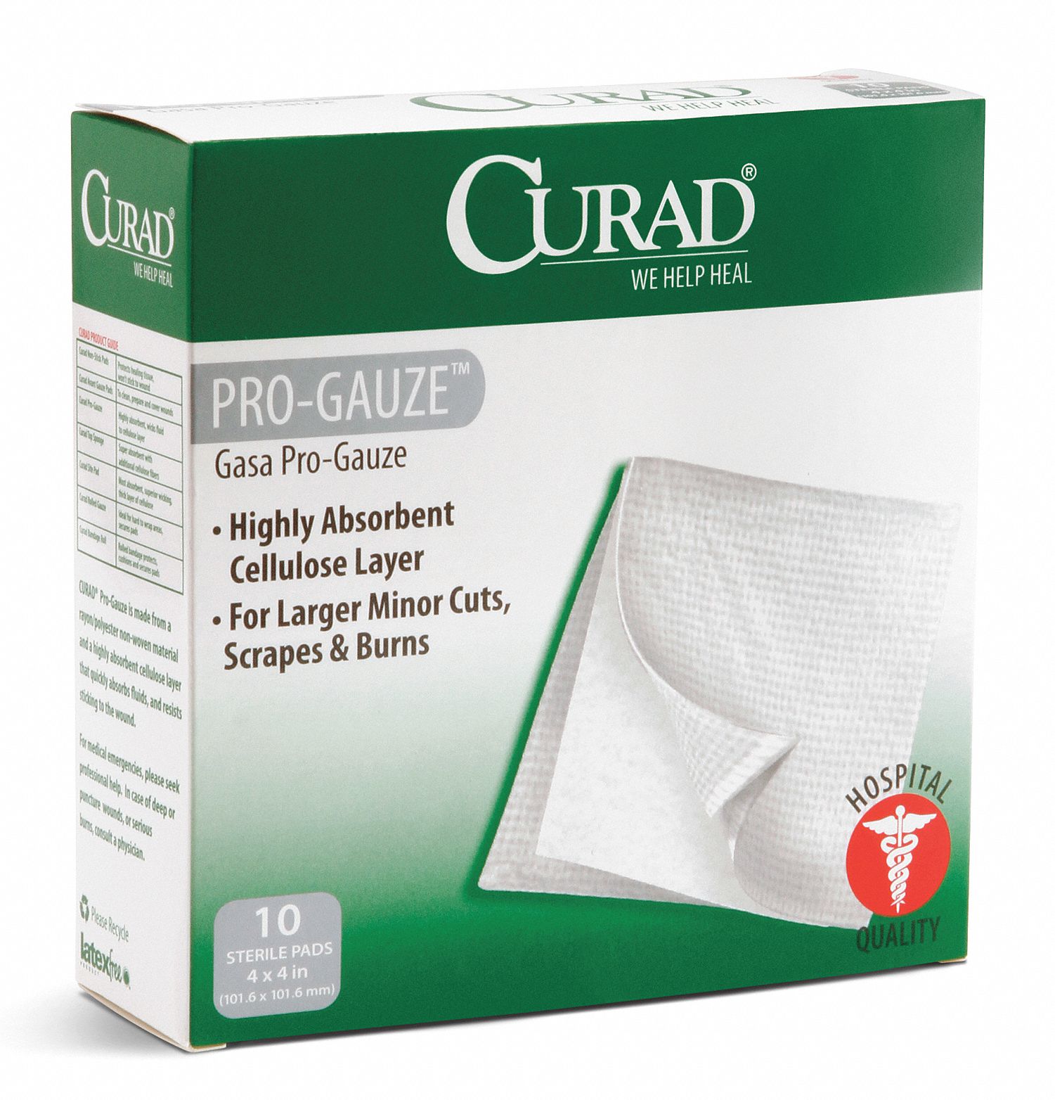 Gauze Pad, 4 In x 4 In, PK 10