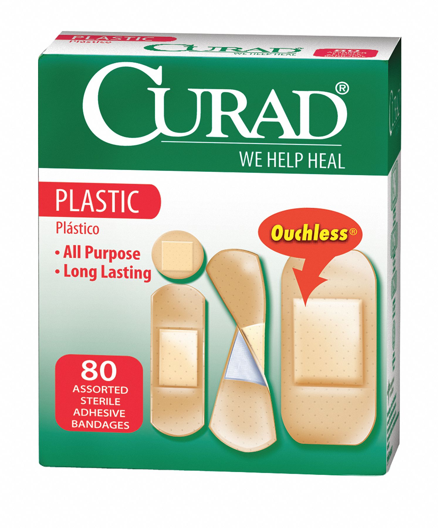Bandage, Plastic, Asst Sizes, PK 80