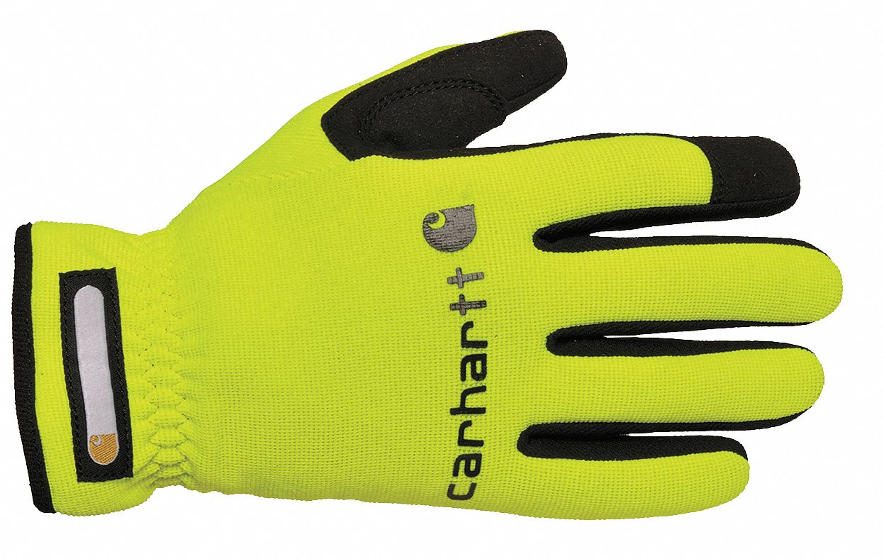 Mechanics Gloves, Hi-Vis Lime, L, PR