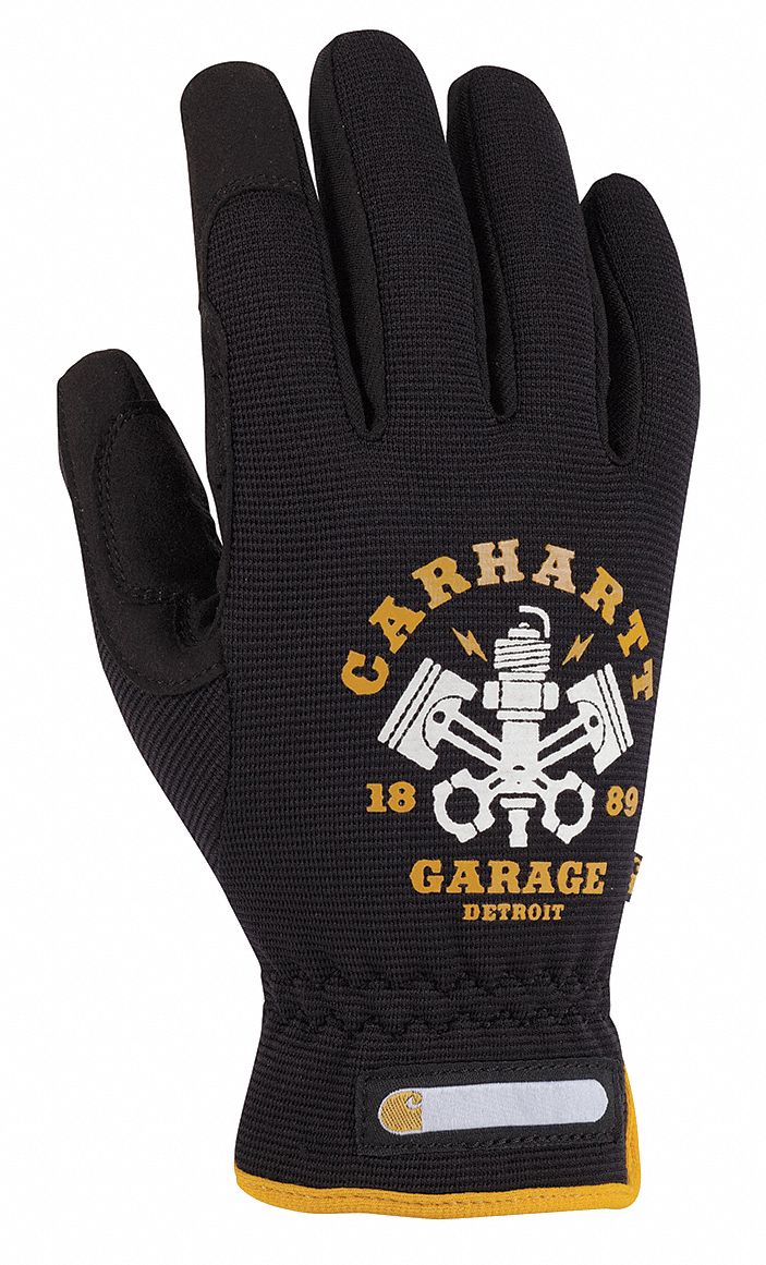 Mechanics Gloves, Unlined, Black, XL, PR