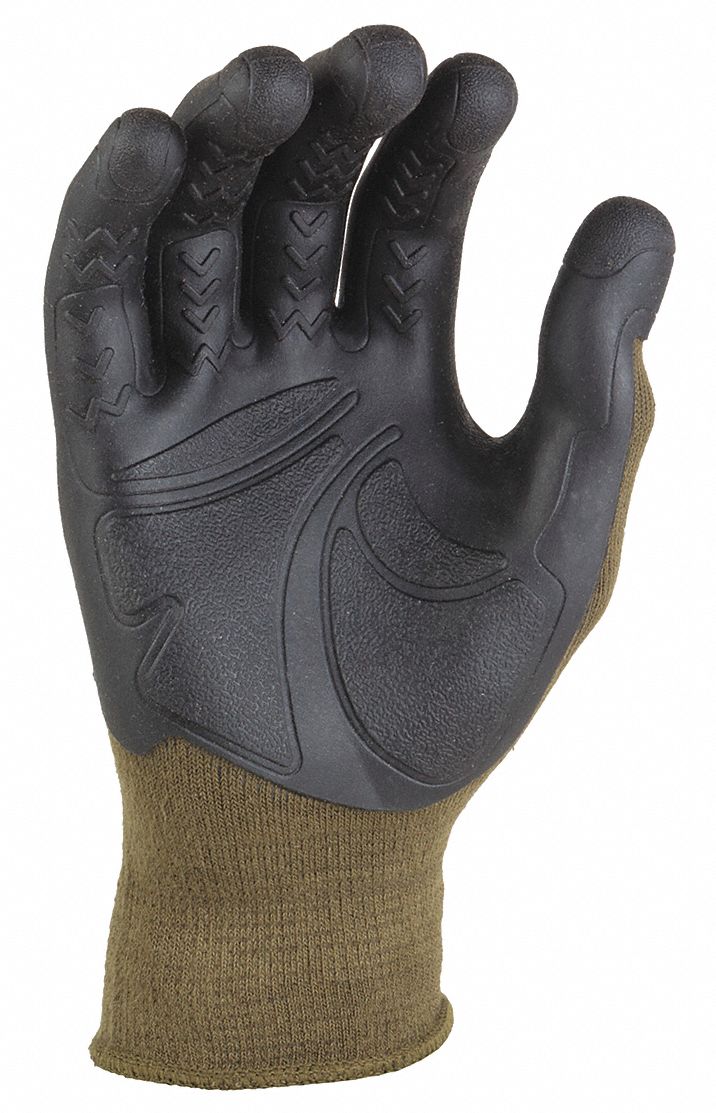 Mechanics Gloves, Army, L/XL, PR