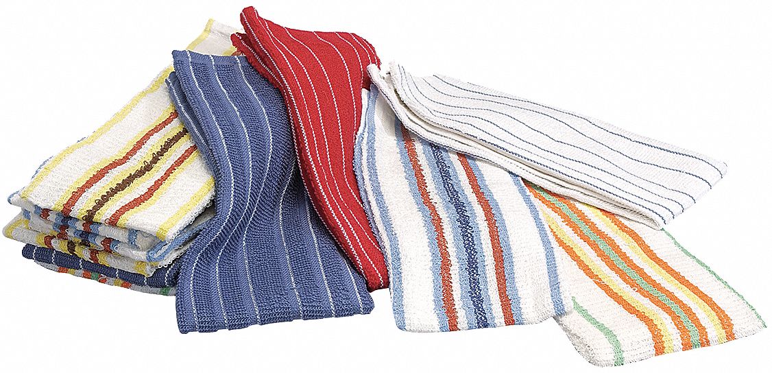 Towel, Terry, 15x25, Multi-Color, PK 12