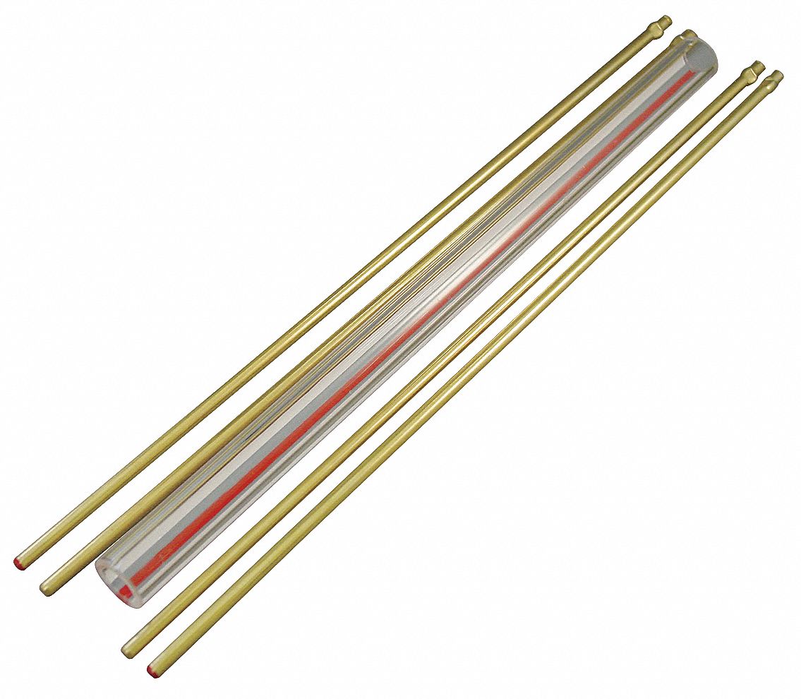 Glass Rod Kit, Red Line, 5/8In Dia, 9In L