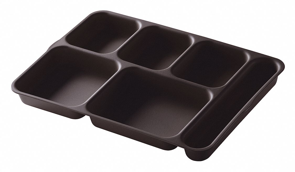 Tray, w/ Compartments, 9-7/8x14, Brown