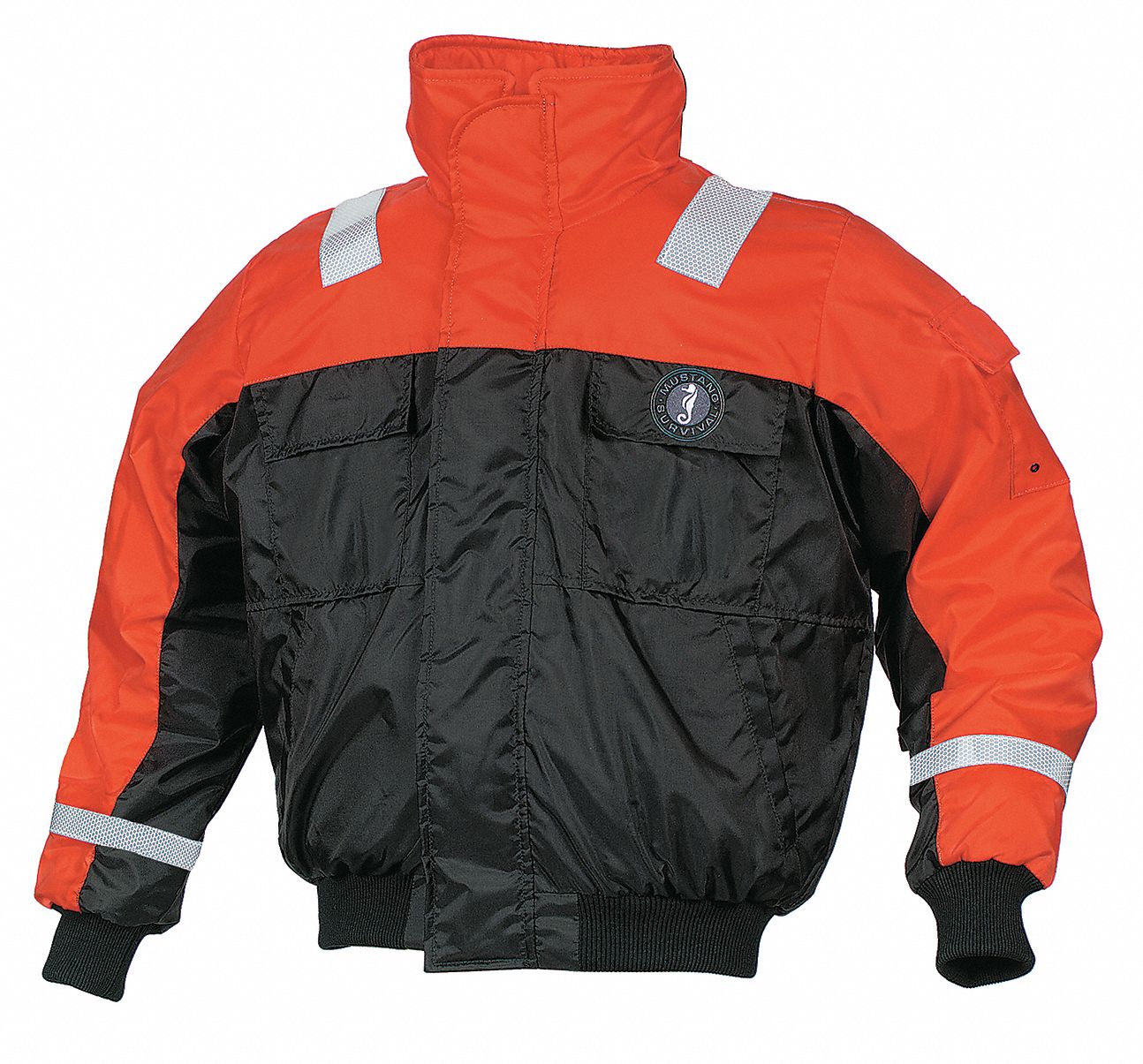 Flotation Bomber Jacket, Org/Blk, 2XL
