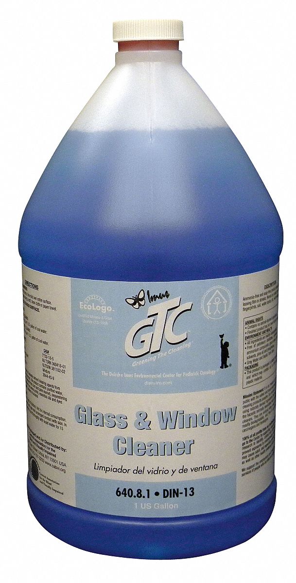 Glass Cleaner, 1 gal., Blue, PK4