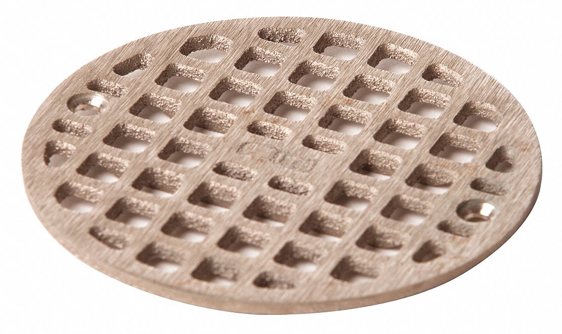 Floor Drain Grate, Round, 4-11/16 In Dia