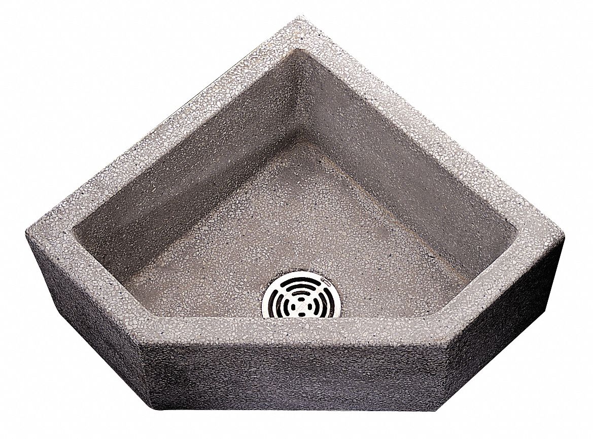 Mop Sink, 24x24x12In, Black/White
