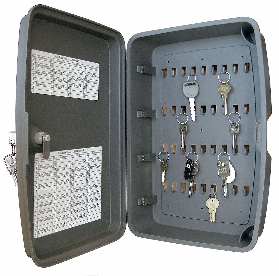 108 Hook Locking Key Cabinet, Gray