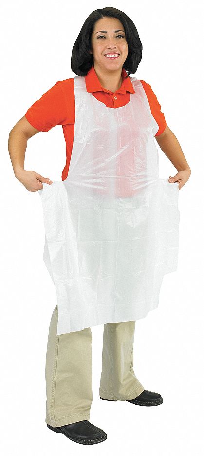 Disposable Bib Apron, White, L, PK 1000