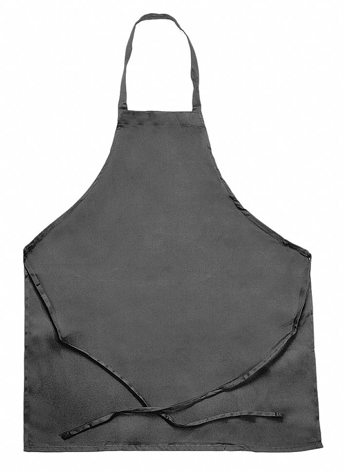 Bib Apron, Full Length, No Pocket, Black