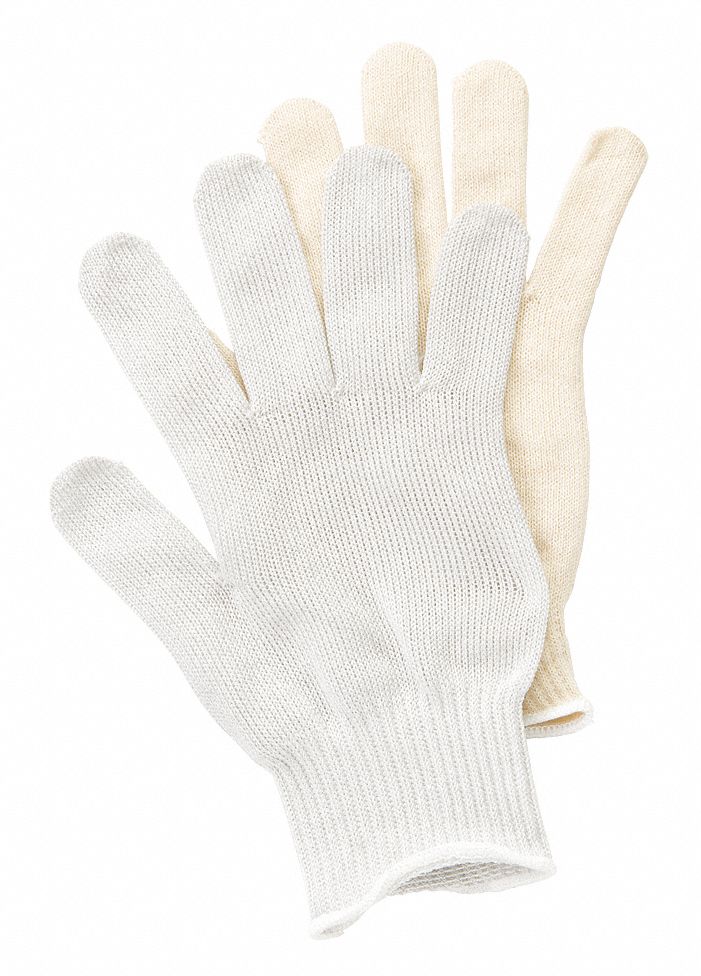 Cut Resistant Glove, White, Reversible, S