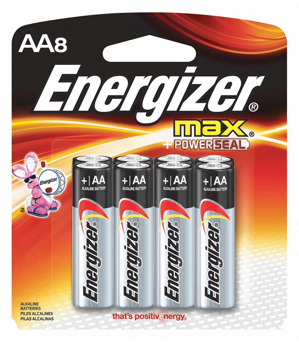 Battery, Alkaline, AA, PK 8