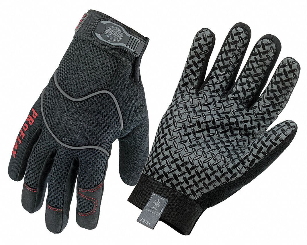 Mechanics Gloves, Black, L, PR
