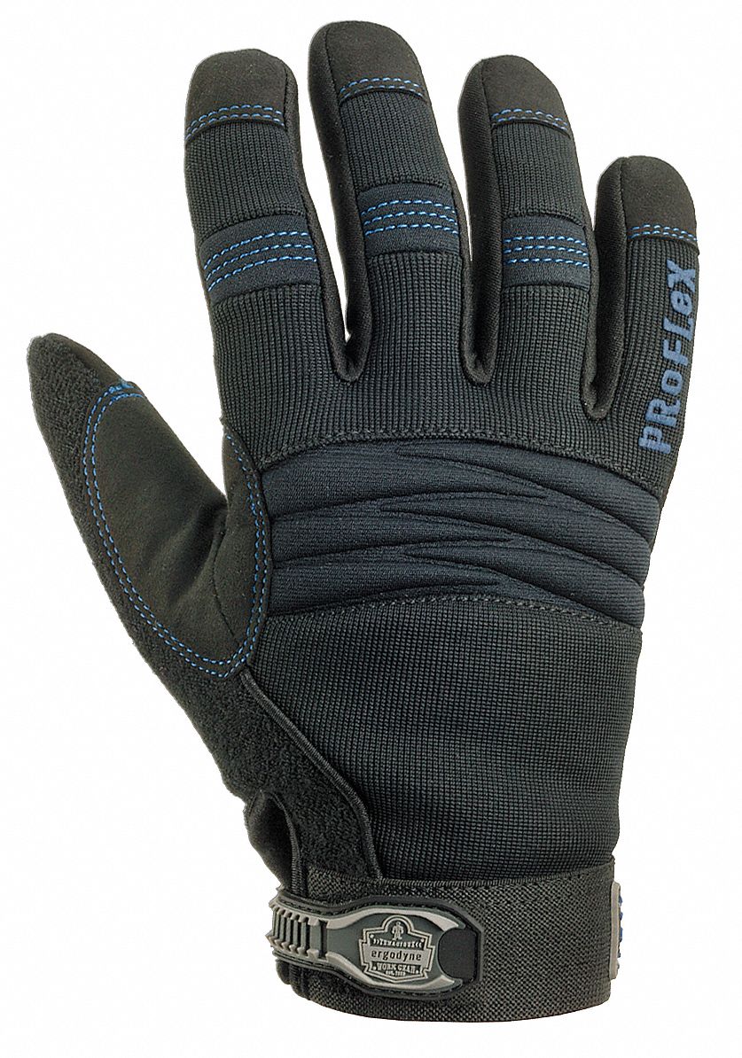 Cold Protection Gloves, 2XL, Black, PR
