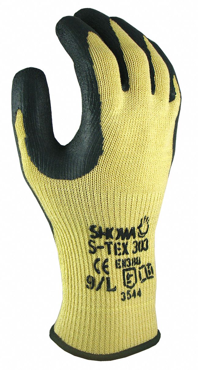 Cut Resistant Gloves, Yellow/Black, L, PR