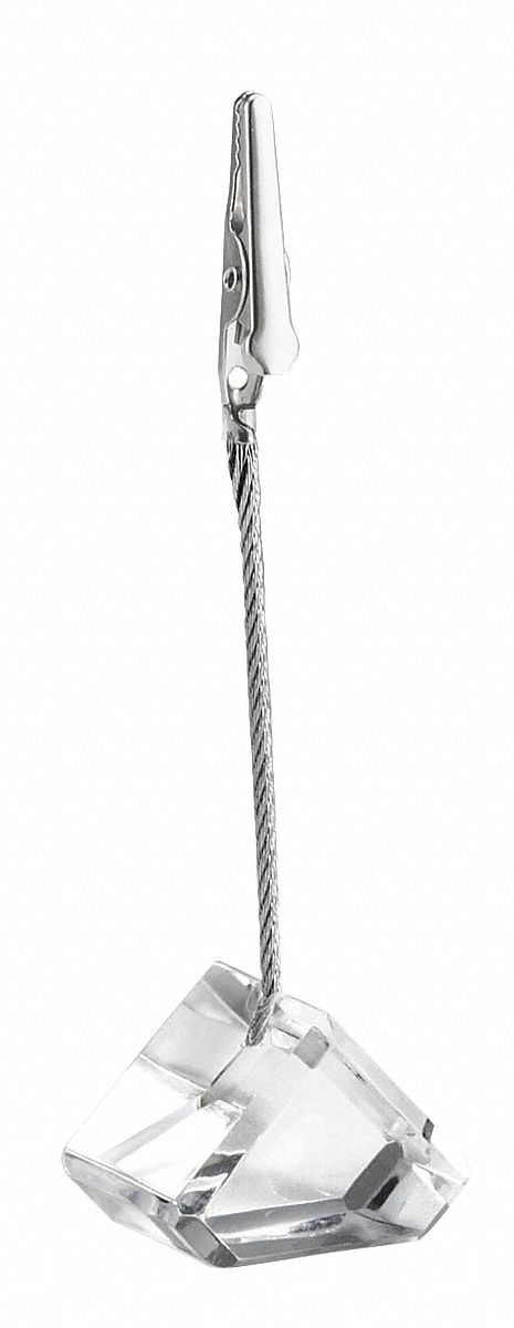 Clip Holder, Triangle, Acrylic, 4-1/4, PK12