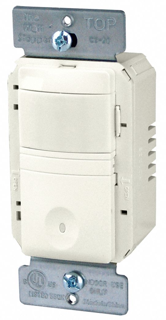 Vacancy Sensor, PIR, 0-600W, Light Almond