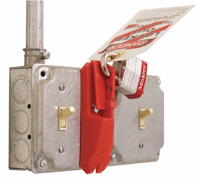 Wall Switch Lockout, Red, 5/16 In. Dia.