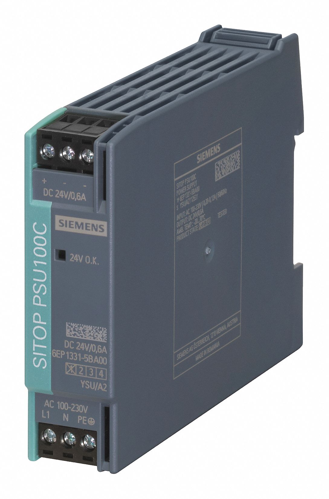 Power Supply, 24VDC, Amps 0.6