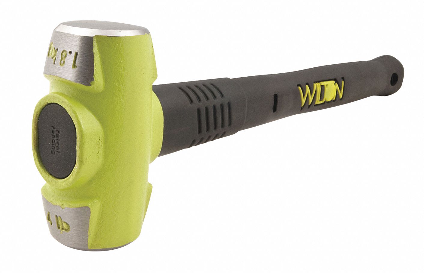 Sledge Hammer, 4 lbs, 12 In, Rubber/Steel