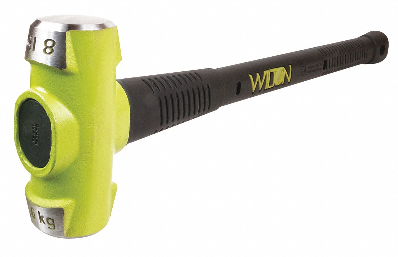 Sledge Hammer, 8 lbs, 30 In, Rubber/Steel
