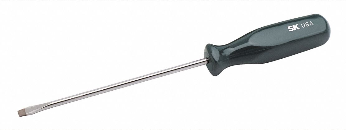 Screwdriver, Slotted, 3/16 Tip, 6 In Shank