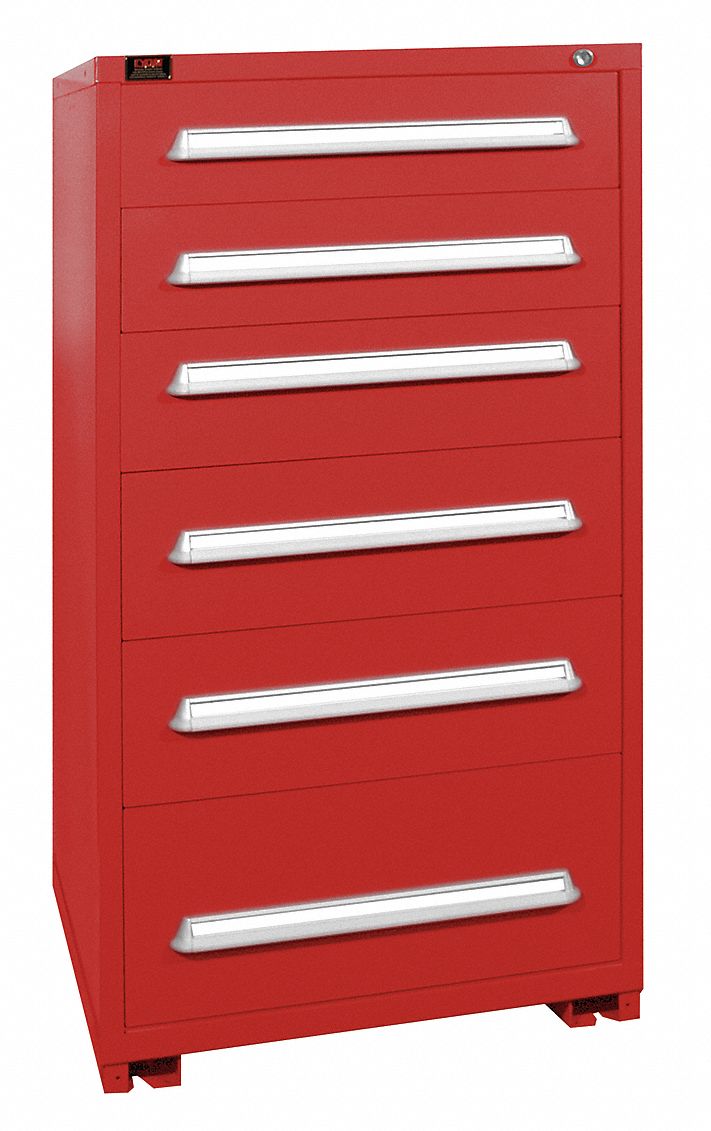Modular Cabinet, 6 Drawers, Red
