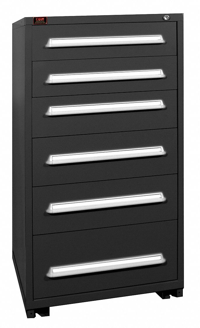 Modular Cabinet, 6 Drawers, Black