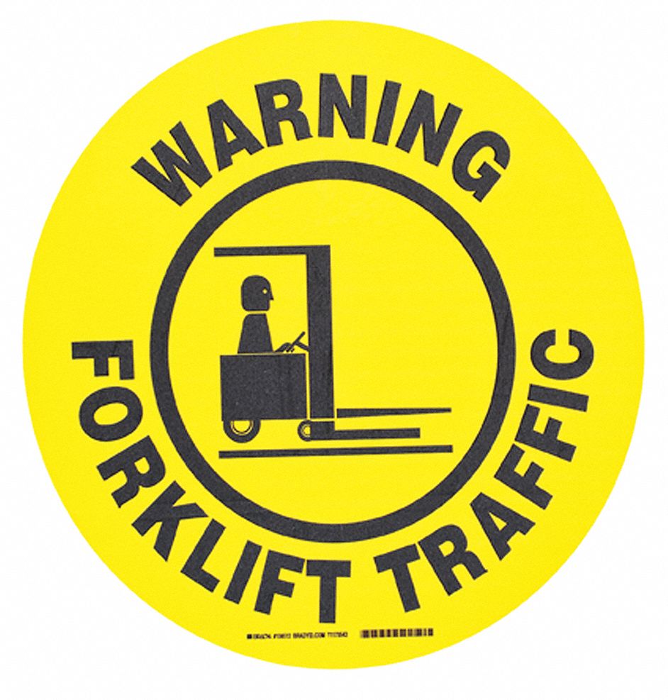 B534FS 17in BK/YL WRNG FORKLIFT TRAFFIC