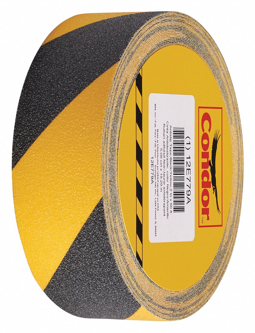 Antislip Tape, Black/Yellow, 2 In x 60 ft.