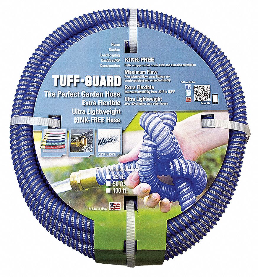 Water Hose, Extrusion, 5/8 In ID, 100 ft L