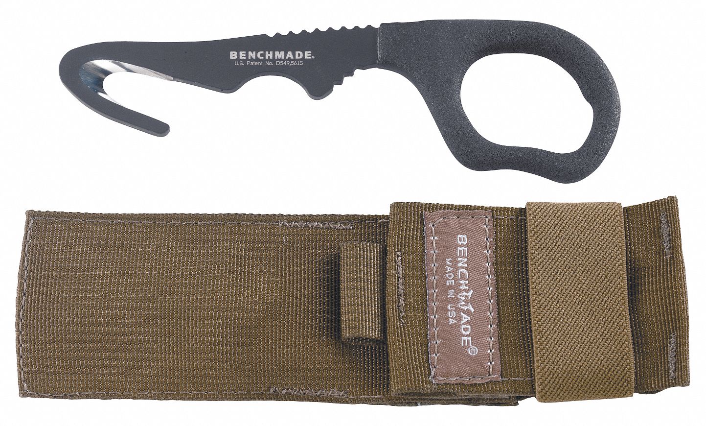 Rescue Hook, 6-7/64 In, SS, Blk, Sand Sheath