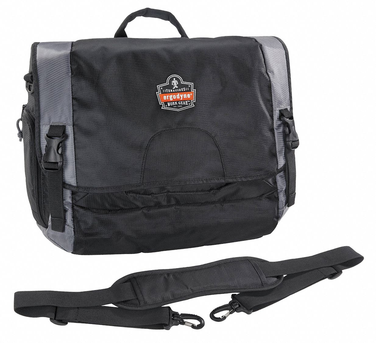 Messenger Bag, 18x12-1/2 x6, 9 Pockets, Blk