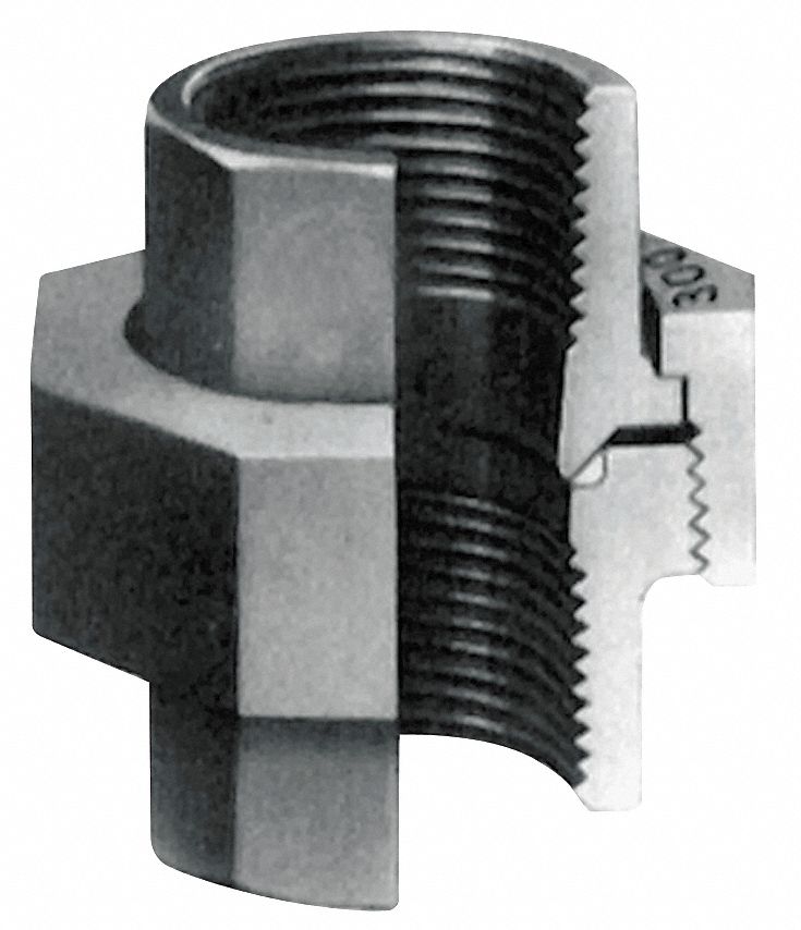 Union, 1-1/2 In, Threaded, Malleable Iron