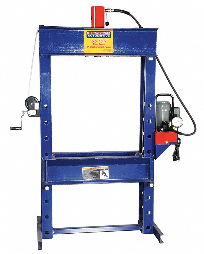 Shop Press w/ Electric Pump, 55 Ton