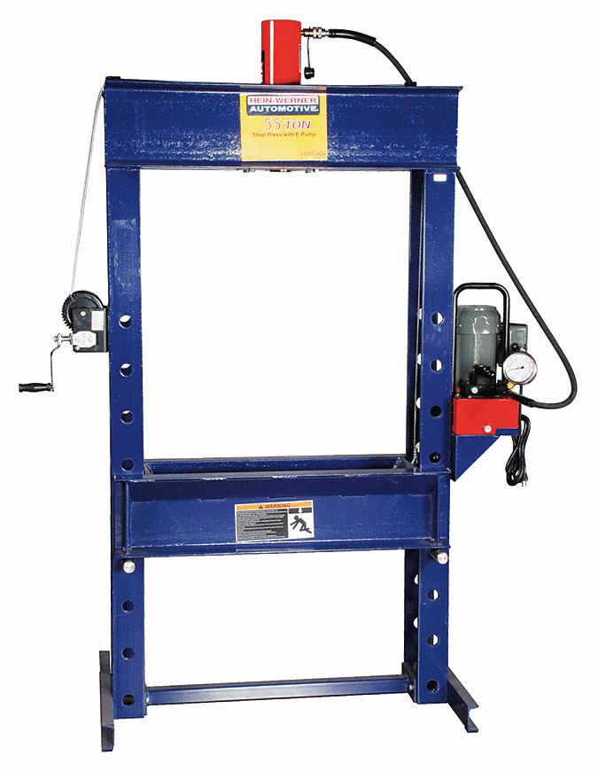 Shop Press w/ Electric Pump, 55 Ton