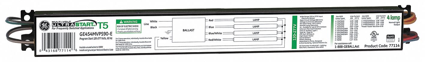 Electronic Ballast, T5 Lamps, 108 to 305V