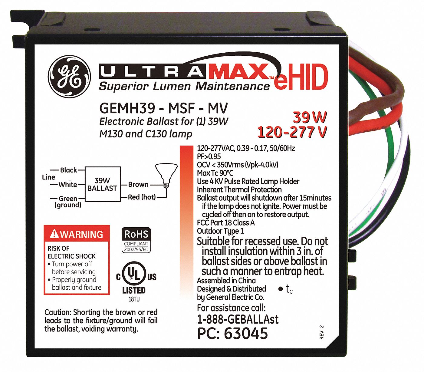 HID Ballast, Ultramax(TM) eHID, 39W
