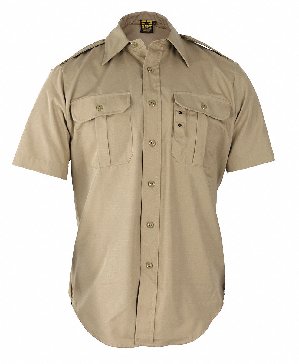 Tactical Shirt, Khaki, Size XL Reg