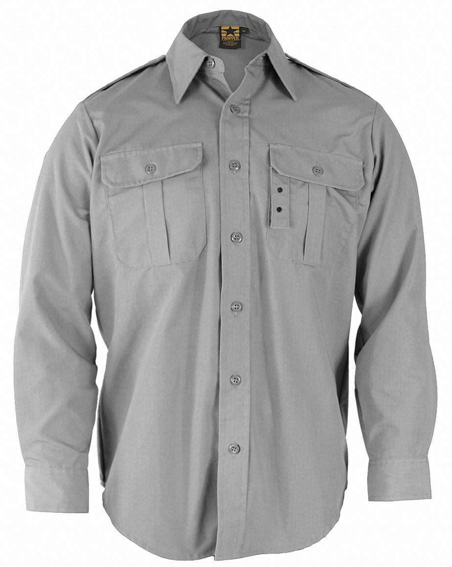 Tactical Shirt, Gray, Size XL Reg