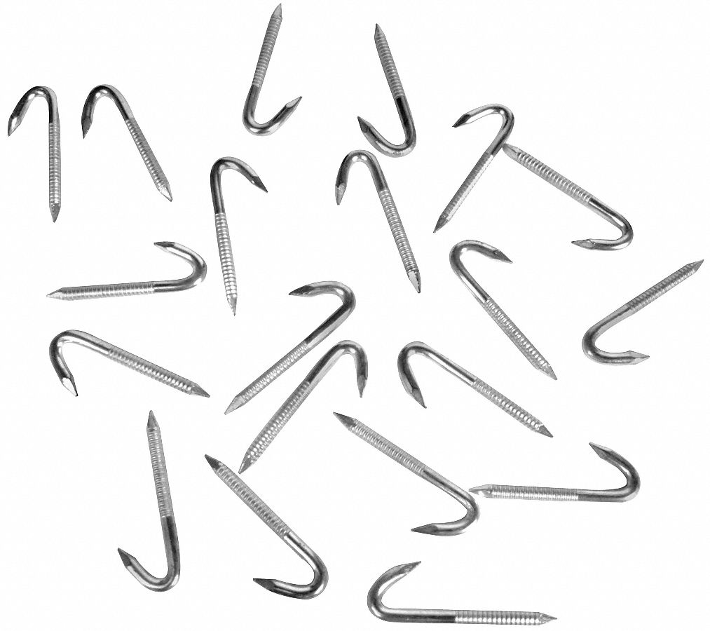 Wire Fastening Nail Hook, 1.82 In., Pk 20