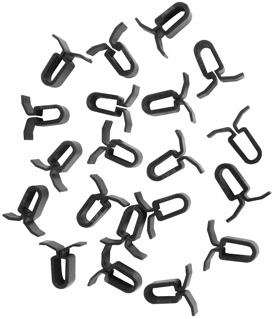 Ceiling Tile Clips, Plastic, 1 In, Pk 20