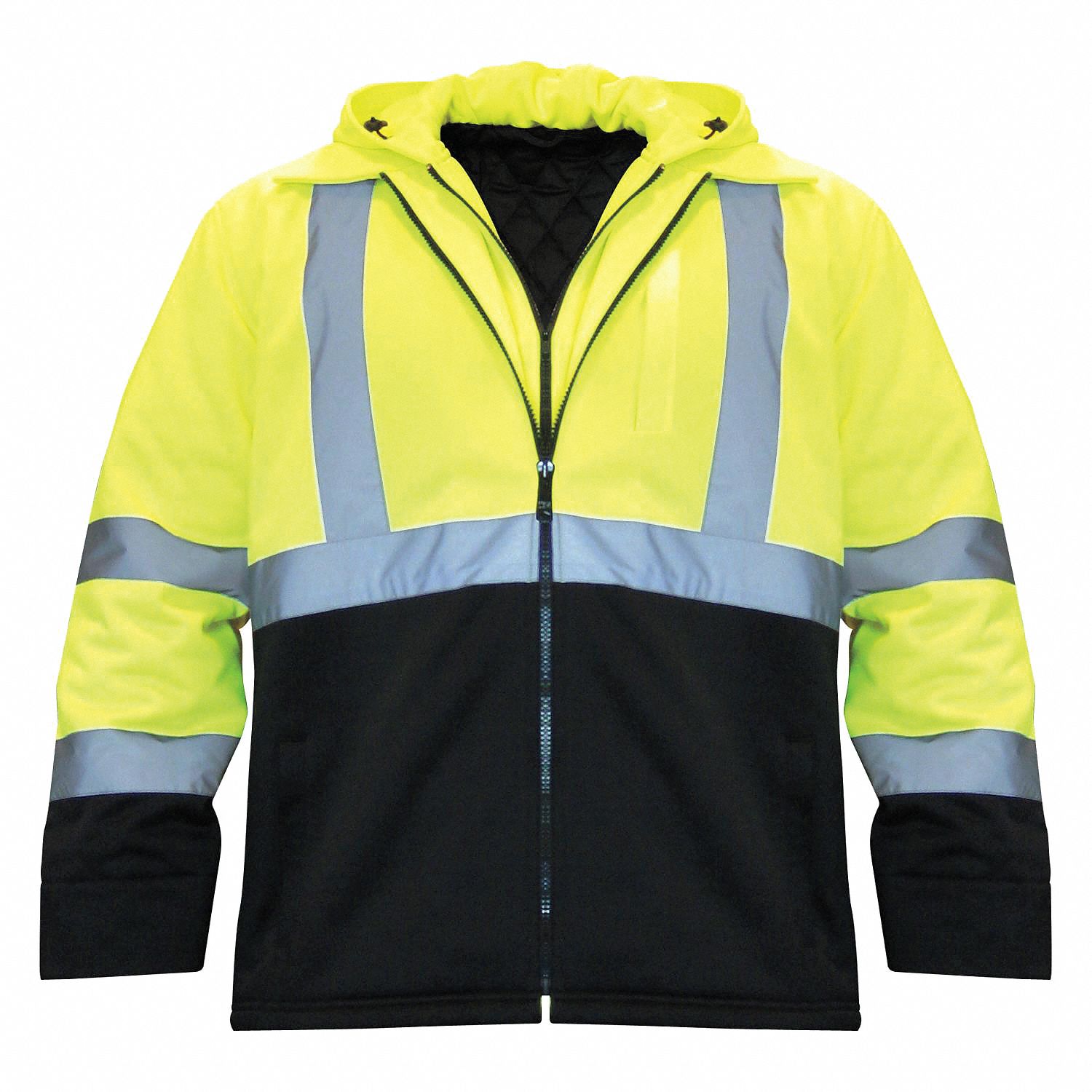 Hooded Jacket, Insulated, Yellow/Black, 3XL
