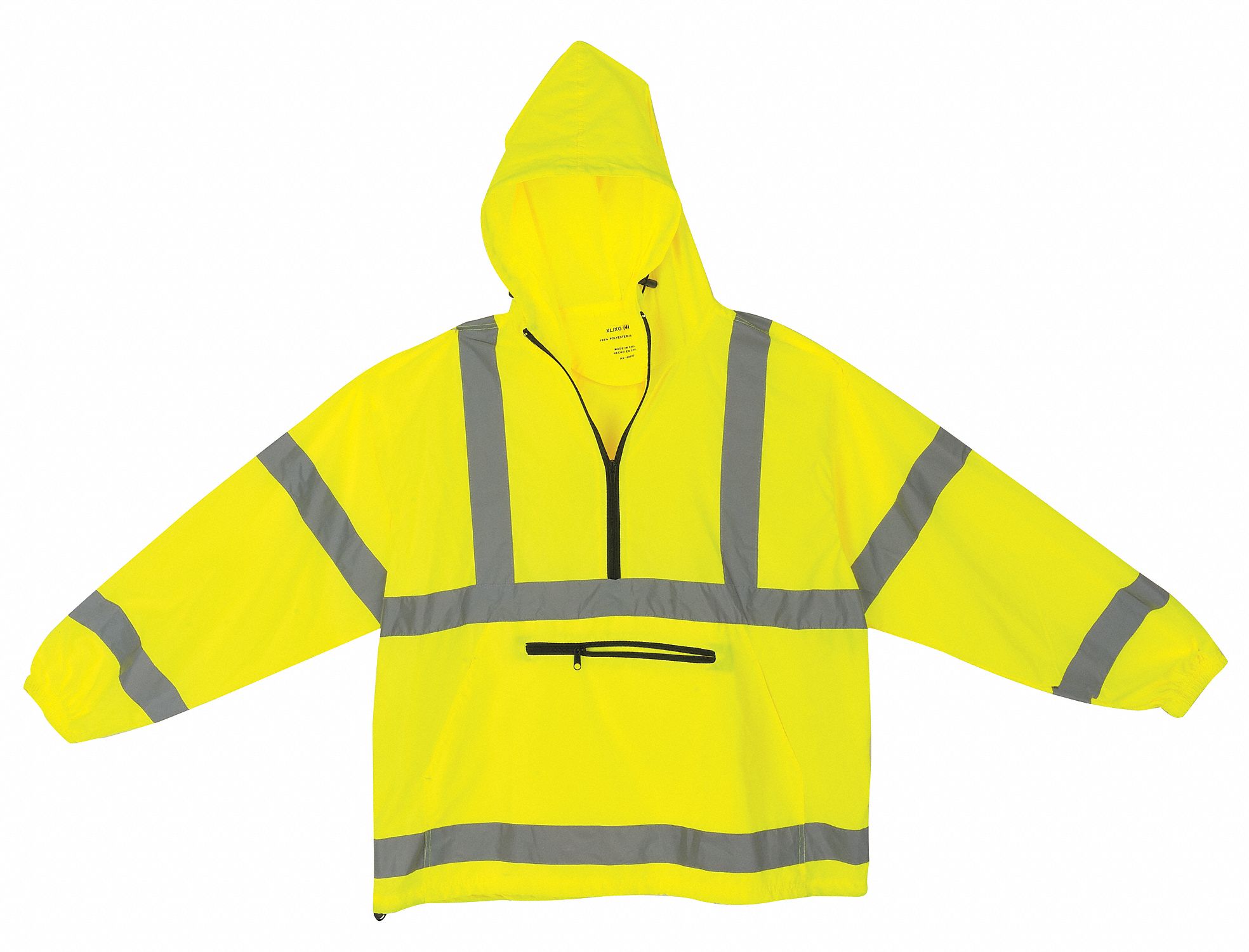 Packable Pullover, Hi-Vis, Lrg, Yellow