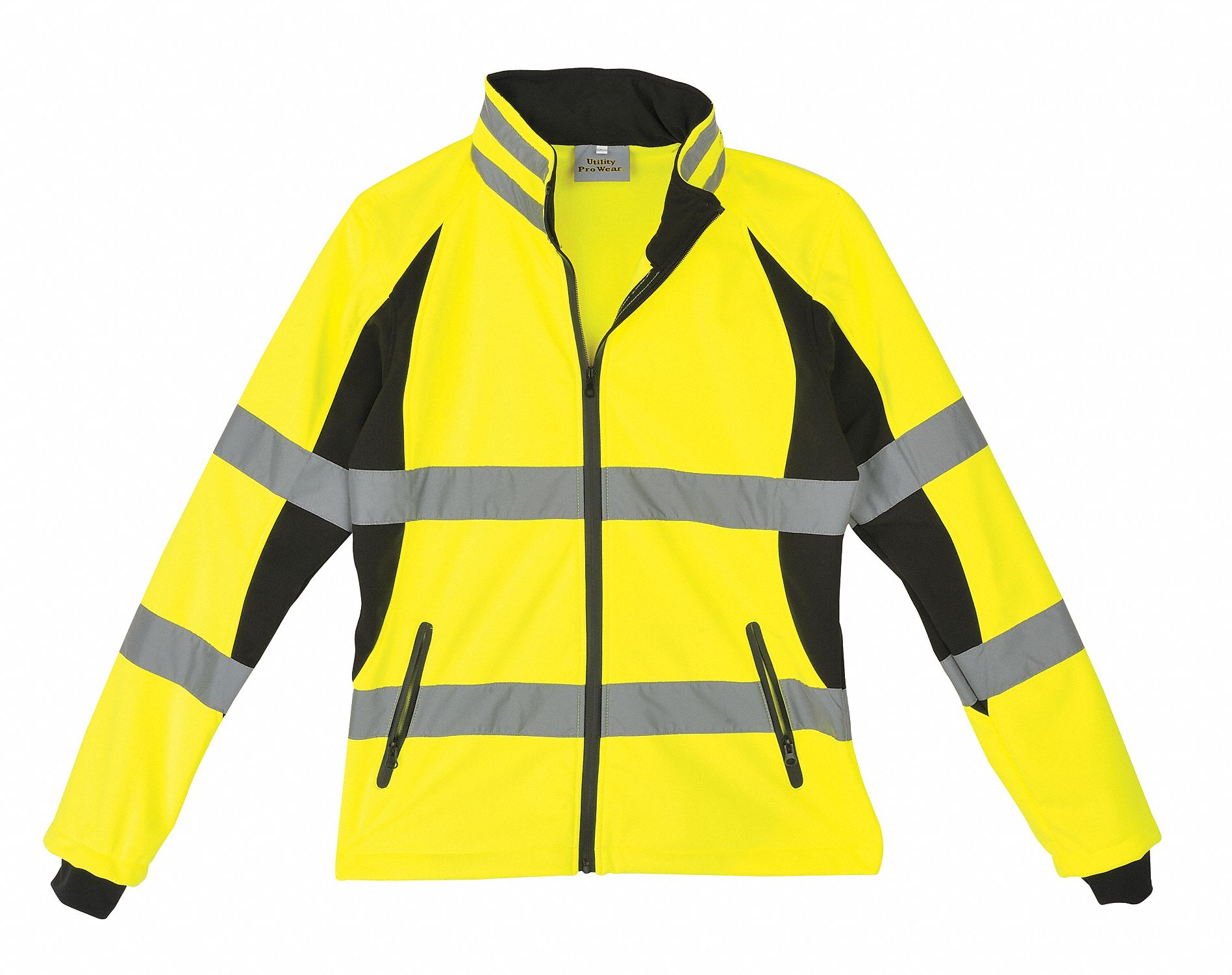 Ladies Jacket, Hi-Vis, XL, Blk/Ylw