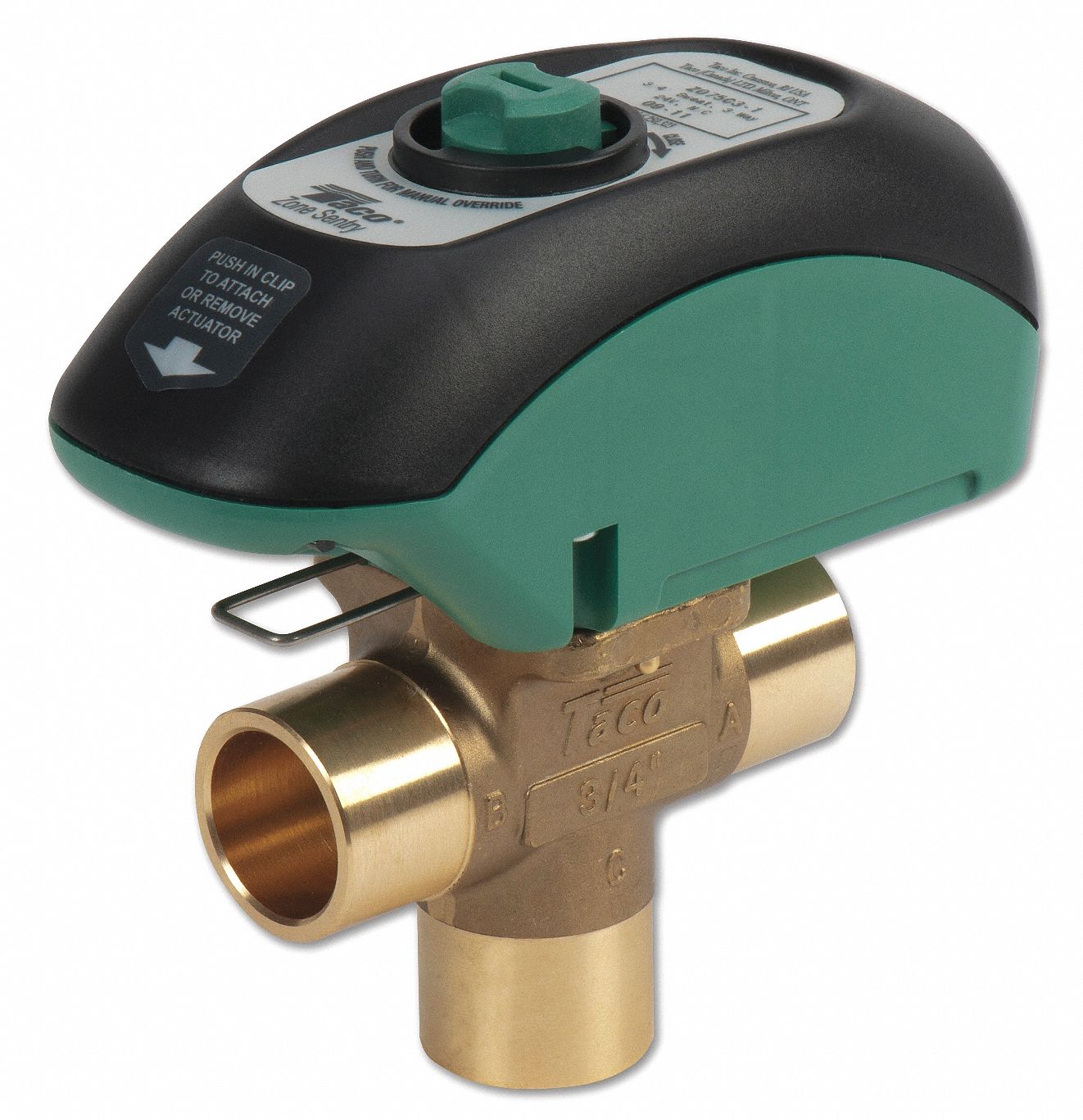 Valve, 3 Way, Open System, 3/4 In Sweat
